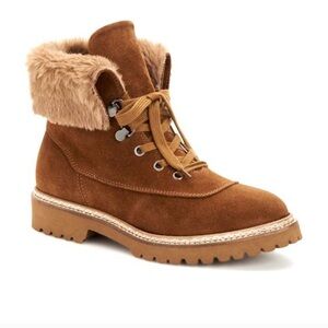 New Aquatalia Marly Chestnut Tan Waterproof Suede Ankle Boots